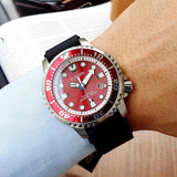 Citizen Eco Drive Promaster Marine Red Dial Black Rubber Strap Watch For Men - BN0159-15X Authentic Buy Shop Now