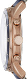 Fossil Grant Sport Chronograph Blue Dial Blue Leather Strap Watch for Men - FS5237 Authentic Buy Shop Now
