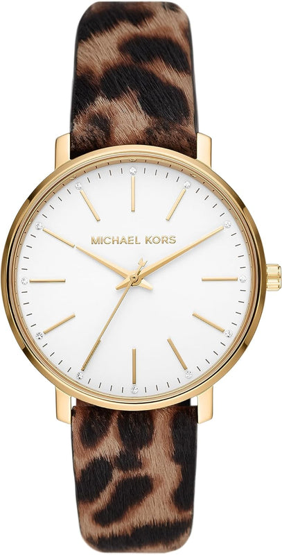 Michael Kors Pyper Three-Hand White Dial Cheetah Print Leather Strap Watch for Women - MK4751 Authentic Buy Shop Now