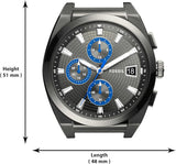 Fossil Everett Chronograph Grey Dial Grey Steel Strap Watch for Men - FS5830 Authentic Buy Shop Now
