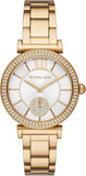 Michael Kors Abbey Three-Hand Analog White Dial Gold Steel Strap Watch for Women - MK4615 Authentic Buy Shop Now