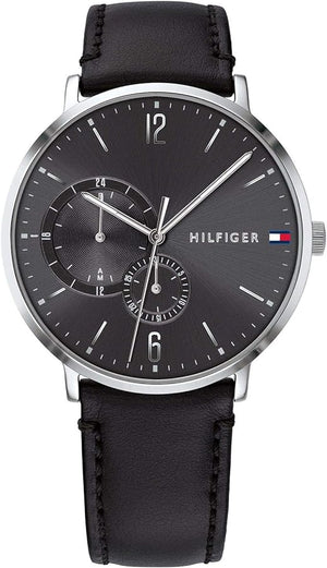 Tommy Hilfiger Brooklyn Black Dial Black Leather Strap Watch for Men - 1791509 Authentic Buy Shop Now
