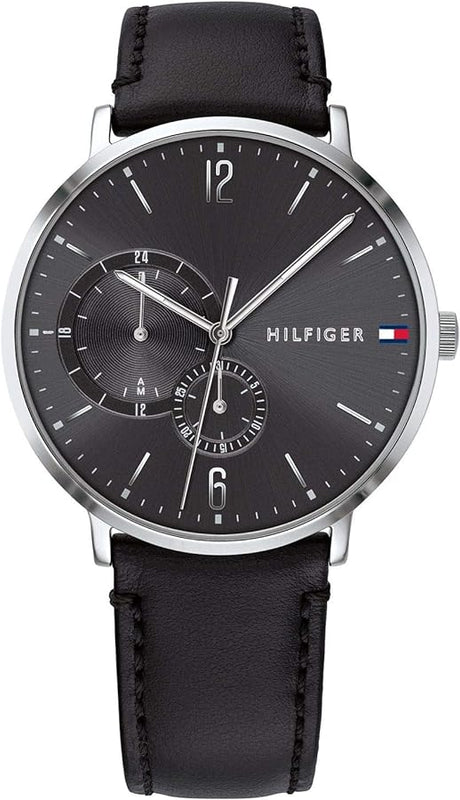 Tommy Hilfiger Brooklyn Black Dial Black Leather Strap Watch for Men - 1791509 Authentic Buy Shop Now