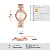Michael Kors Lennox Three-Hand Silver Dial Rose Gold Steel Strap Watch For Women - MK7362 Authentic Buy Shop Now
