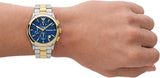 Emporio Armani Paolo Chronograph Blue Dial Two Tone Steel Strap Watch For Men - AR11579 Authentic Buy Shop Now