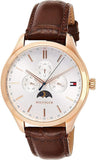 Tommy Hilfiger Oliver Chronograph White Dial Brown Leather Strap Watch for Men - 1791306 Authentic Buy Shop Now