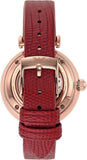 Emporio Armani Gianni T-Bar Mother of Pearl White Dial Red Leather Strap Watch For Women - AR60048 Authentic Buy Shop Now