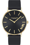 Coach Perry Black Dial Black Leather Strap Watch for Women - 14503333-C Authentic Buy Shop Now