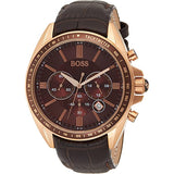 Hugo Boss Driver Sport Chronograph Brown Dial Brown Leather Strap Watch for Men - 1513093 Authentic Buy Shop Now
