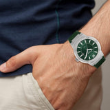 Salvatore Ferragamo F-80 Classic Green Dial Green Rubber Strap Watch for Men - SFHY02722 Authentic Buy Shop Now