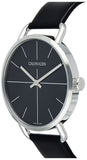 Calvin Klein Evan Black Dial Black Leather Strap Watch for Men - K7B211CZ Authentic Buy Shop Now