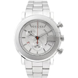 Gucci G Chrono Chronograph White Dial Silver Steel Strap Watch For Men - YA101339 Authentic Buy Shop Now