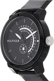 Tommy Hilfiger Denim Quartz Black Dial Black Leather Strap Watch for Men - 1791479 Authentic Buy Shop Now