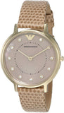 Emporio Armani Kappa Quartz Mother of Pearl Taupe Dial Brown Leather Strap Watch For Men - AR11151 Authentic Buy Shop Now