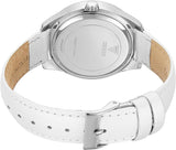 Guess Rosette Analog White Dial White Leather Strap Watch For Women - W75043L1 Authentic Buy Shop Now