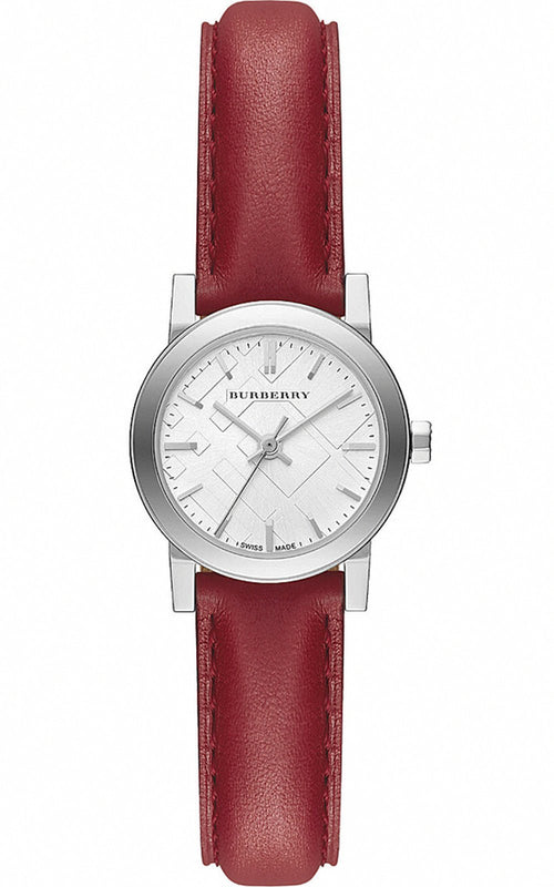 Burberry The City Silver Dial Red Strap Watch for Women - BU9232 Authentic Buy Shop Now