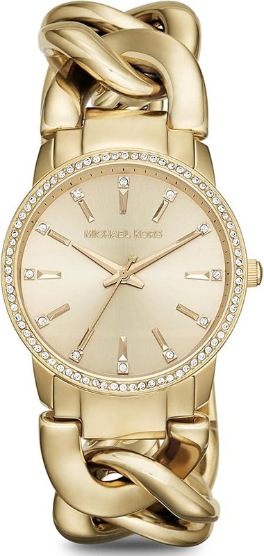 Michael Kors Nini Three Hand Gold Dial Gold Steel Strap Watch For Women - MK3235 Authentic Buy Shop Now