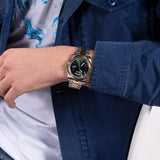 Guess Connoisseur Quartz Blue Dial Two Tone Steel Strap Watch For Men - GW0265G12 Authentic Buy Shop Now