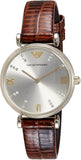 Emporio Armani Gianni T Bar Beige Dial Brown Leather Strap Watch For Women - AR1883 Authentic Buy Shop Now