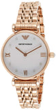 Emporio Armani Gianni T-Bar Quartz White Dial Rose Gold Steel Strap Watch For Women - AR11267 Authentic Buy Shop Now