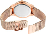 Michael Kors Lennox Three Hand Rose Gold Dial Rose Gold Mesh Strap Watch For Women - MK7336 Authentic Buy Shop Now