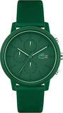 Lacoste 12.12 Chronograph Green Dial Green Silicon Strap Watch for Men - 2011245 Authentic Buy Shop Now