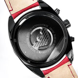 Emporio Armani Sportivo Chronograph Black Dial Red Leather Strap Watch For Men - AR5918 Authentic Buy Shop Now