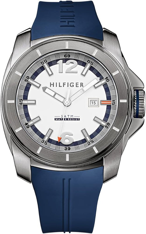 Tommy Hilfiger Windsurf White Dial Blue Rubber Strap Watch for Men - 1791113 Authentic Buy Shop Now
