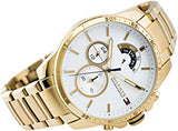 Tommy Hilfiger Iconic Quartz White Dial Gold Steel Strap Watch for Men - 1791538 Authentic Buy Shop Now