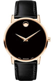 Movado Museum Black Dial Black Leather Strap Watch For Men - 2100005 Authentic Buy Shop Now