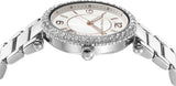 Michael Kors Parker Three Hand Mother of Pearl White Dial Silver Steel Strap Watch For Women - MK4694 Authentic Buy Shop Now