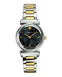 Versace V-Motif Black Dial Two Tone Steel Strap Watch for Women - VERE00518 Authentic Buy Shop Now