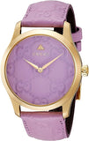 Gucci G Timeless Quartz Lilac Dial Lilac Leather Strap Watch For Women - YA1264098 Authentic Buy Shop Now