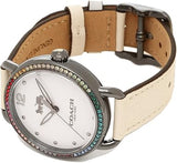 Coach Delancey Crystals White Dial White Leather Strap Watch For Women - 14502888 Authentic Buy Shop Now