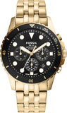 Fossil FB-01 Chronograph Black Dial Gold Steel Strap Watch for Men - FS5836 Authentic Buy Shop Now