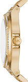 Michael Kors Lennox Three Hand Crystals White Dial Gold Steel Strap Watch For Women - MK6991 Authentic Buy Shop Now
