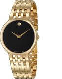 Movado Veturi Quartz Black Dial Gold Steel Strap Watch for Men - 0606934 Authentic Buy Shop Now