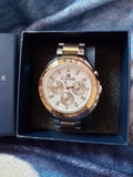 Tommy Hilfiger Hudson Chronograph White Dial Two Tone Steel Strap Watch For Men - 1791226 Authentic Buy Shop Now