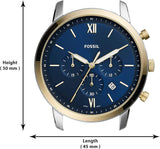 Fossil Neutra Chronograph Blue Dial Two Tone Steel Strap Watch for Men - FS5706 Authentic Buy Shop Now