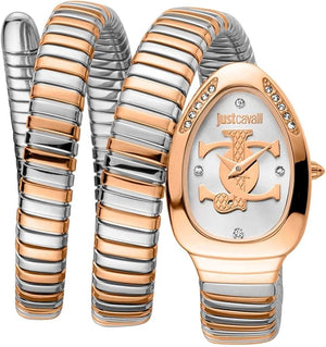 Just Cavalli Glam 5 Evo Silver Dial Two Tone Steel Strap Watch for Women - JC1L228M0085 Authentic Buy Shop Now
