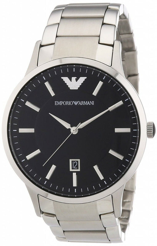 Emporio Armani Sportivo Black Dial Silver Stainless Steel Watch For Men - AR2457 Authentic Buy Shop Now
