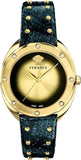 Versace Shadov Gold Dial Green Leather Strap Watch For Women - VEBM01018 Authentic Buy Shop Now