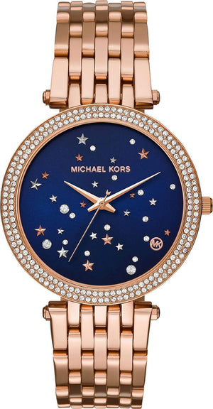 Michael Kors Darci Blue Dial Rose Gold Steel Strap Watch for Women - MK3728 Authentic Buy Shop Now