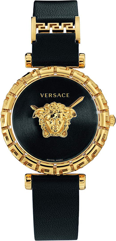 Versace Palazzo Empire Greca Black Dial Black Leather Strap Watch for Women - VEDV00119 Authentic Buy Shop Now