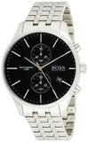 Hugo Boss Associate Black Dial Silver Steel Strap Watch for Men - 1513869 Authentic Buy Shop Now