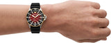 Emporio Armani Meccanico Automatic Red Dial Black Silicon Strap Watch For Men - AR60070 Authentic Buy Shop Now