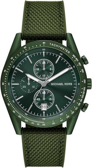 Michael Kors Accelerator Chronograph Green Dial Green Nylon Strap Watch for Men - MK9144 Authentic Buy Shop Now
