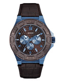 Guess Force Quartz Brown Dial Brown Leather Strap Watch For Men - W0674G5 Authentic Buy Shop Now