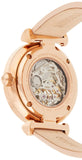 Emporio Armani Meccanico Silver Skeleton Dial Beige Leather Strap Watch For Women - AR60001 Authentic Buy Shop Now