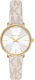 Michael Kors Pyper Quartz Silver Dial White Leather Strap Watch For Women - MK1037 Authentic Buy Shop Now